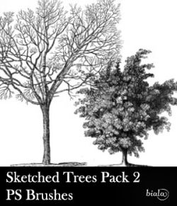 Sketched Trees PS Brushes Pack 2