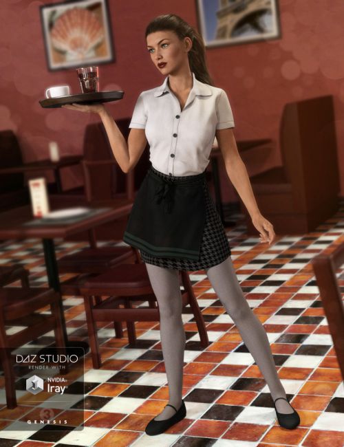 Restaurant Waitress Uniform for Genesis 3 Female(s)