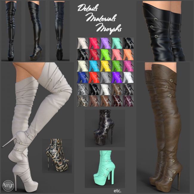 Mary High Boots for Genesis 3 Females | 3d Models for Daz Studio and Poser