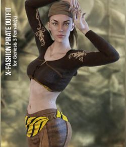 X-Fashion Pirate Outfit for Genesis 3 Female(s)