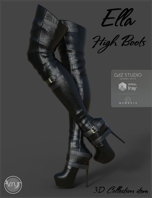 Ella High Boots for Genesis 3 Females | 3d Models for Daz Studio and Poser