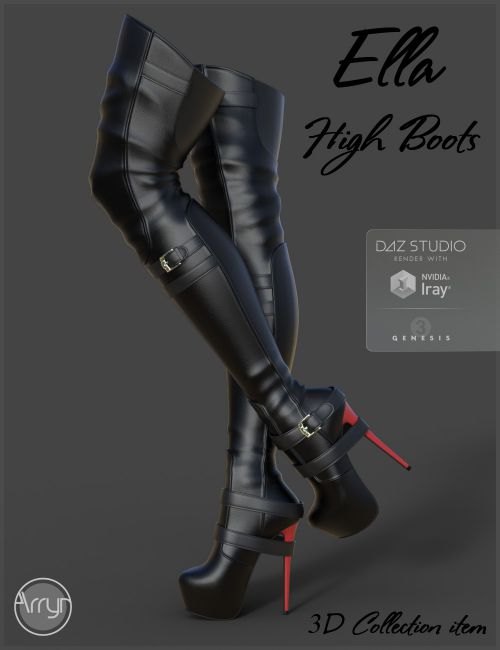 Ella High Boots for Genesis 3 Females | 3d Models for Daz Studio and Poser