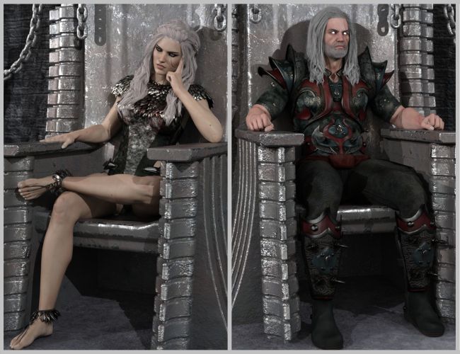 sitting on throne pose