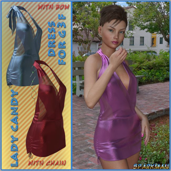 Lady Candy Dress for Genesis 3 Female