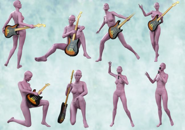 Electric Guitar Collection Poses for Genesis 3 and 8 | 3d Models for Daz  Studio and Poser