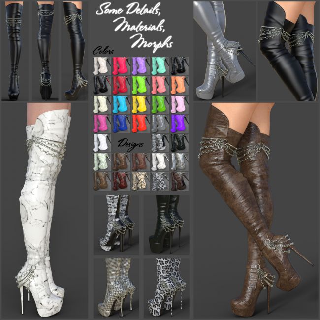 Sandra High Boots for Genesis 3 Females | 3d Models for Daz Studio and ...