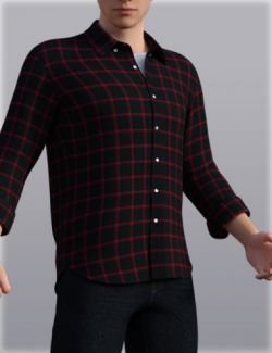 H&C Checkered Shirt Outfit for Genesis 3 Male(s)