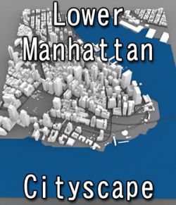 Lower Manhattan Cityscape- 3ds and obj- Extended License