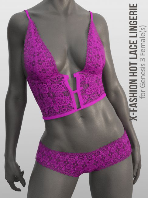 Click here to see preview images for "X-Fashion Hot Lace Lingerie for Genesis 8 Females" X-Fashion Hot Lace Lingerie for Genesis 8 Females