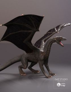 PBReal Iray Black Dragon for Daz Dragon 3