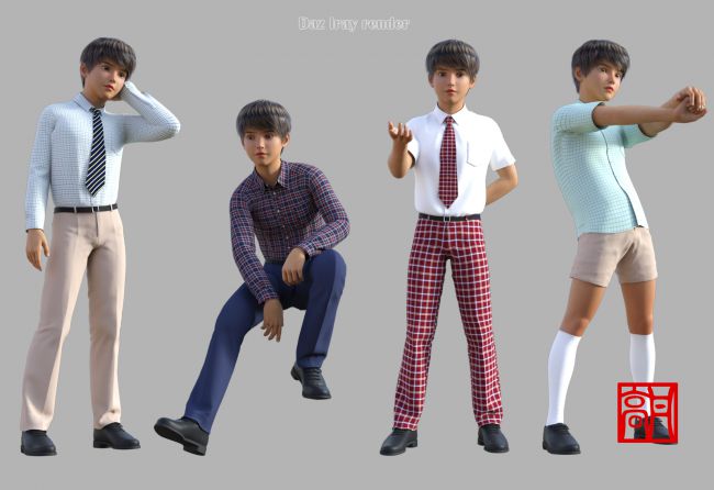 GaoDan School Uniforms 20 3D Figure Assets gaodan