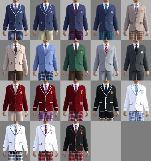 GaoDan School Uniforms 21 | 3d Models for Daz Studio and Poser