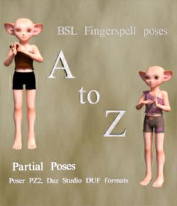 BSL Fingerspell Poses for Scampixie Pranx