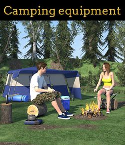 Camping equipment scene