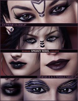 Extreme Closeup: Smokey Rebel Makeup for Genesis 3 and 8 Female(s)