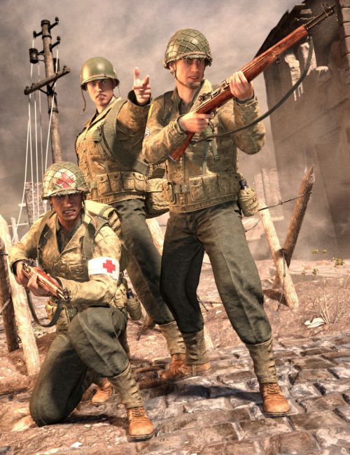 World War II U.S. Uniform HD for Genesis 8 Male(s)