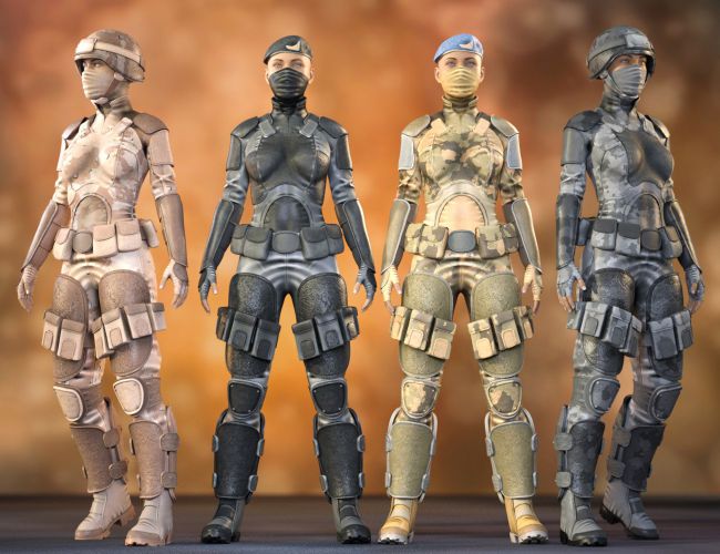 SAVE Female Sci-fi Full Combat Uniform Outfit - Buy Royalty Free
