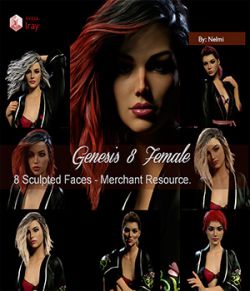 8 Custom Sculpted Faces for Genesis 8 Female- Merchant Resource