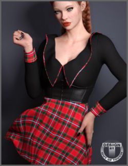 Dark Schoolgirl Dress for Genesis 8 Female(s)