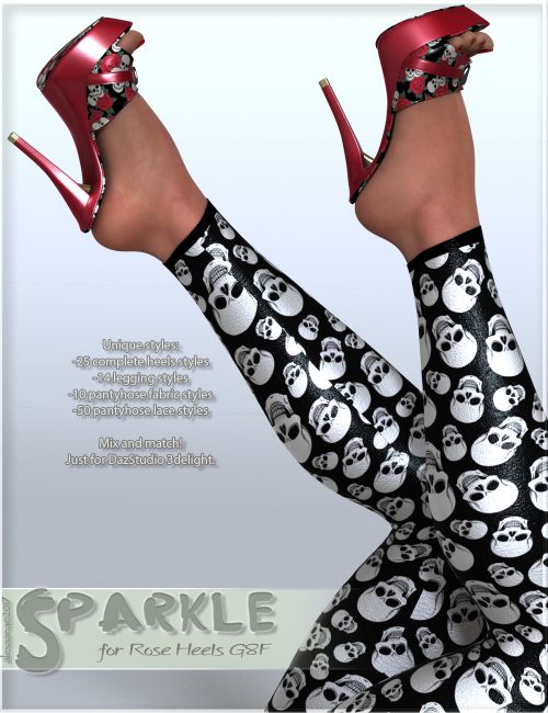 Click here to see preview images for "Sparkle Rose Heels and Pantyhose G8F" Sparkle Rose Heels and Pantyhose G8F