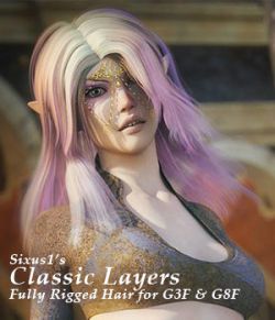 Sixus1s Classic Layers Hair for G3F & G8F