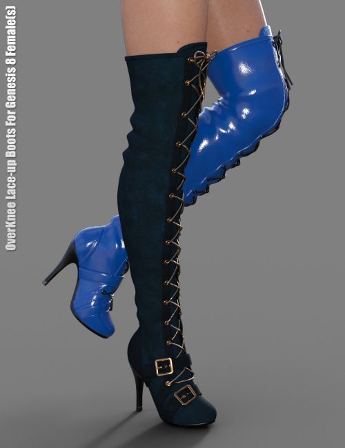 OverKnee Lace-Up Boots for Genesis 8 Female(s) | 3d Models for Daz ...