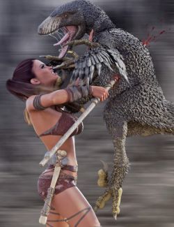 Dinosaur Queen Poses for Genesis 8 Female