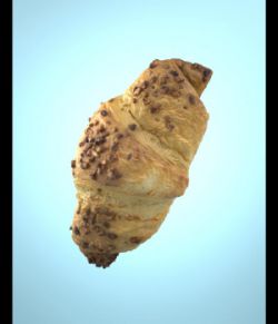 Photorealistic Delicious Chocolate Croissant 3D model - Extended License