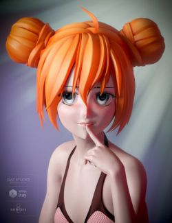 Anime Bun Hair for Genesis 8 Female(s)