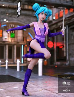 dForce Anime Ninja Outfit for Genesis 8 Female(s)