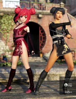 Mosu Ninja - Classic Ninja Outfit for G8F Daz Content by Muwawya