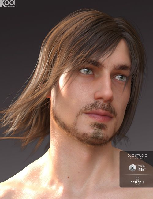 Willis Hair and Beard for Genesis 3 and 8 Male(s) | 3d Models for Daz ...