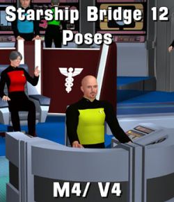 Starship Bridge 12:- Poses for M4 V4 and Poser