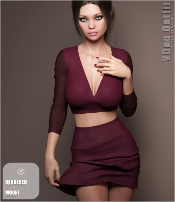 VDuo Shirt and Skirt for Genesis 8 Females