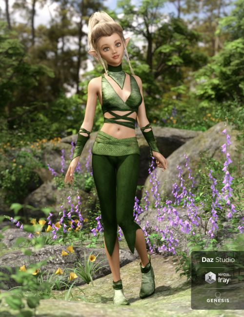 dForce Nimble Elf Outfit for Genesis 8 Female(s)