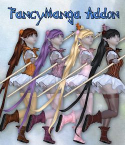 FancyManga Addon for Fancy Manga_Clothing set for V4 A4 and Poser.