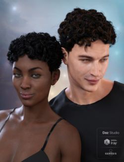 Curly Top Hair for Genesis 3 and 8