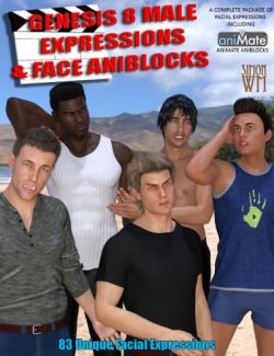 Genesis 8 Male(s) Expressions & Face aniBlocks