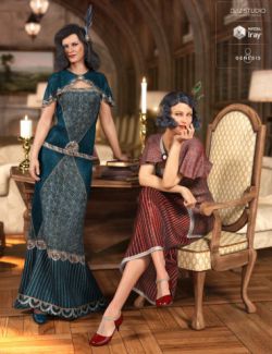 dForce 1920s Evening Gown Outfit Textures