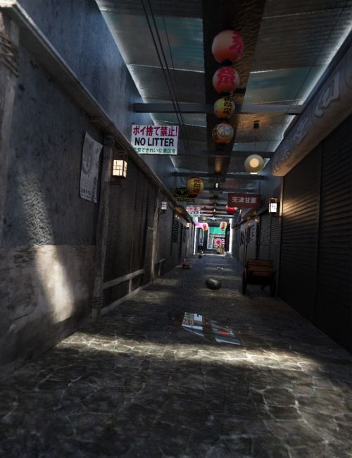 Japanese Store Alley  3d Models for Daz Studio and Poser