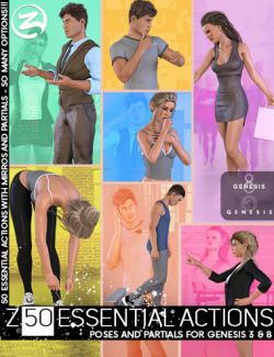 Z 50 Essential Actions- Poses and Partials for Genesis 3 and 8