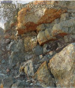 3D Scenery: Rusty Blue RockScape for Poser and Daz Studio