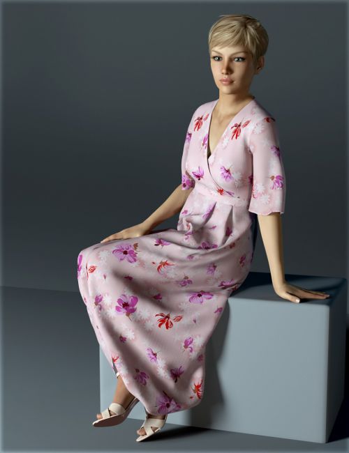 H&C dForce Floral Dress for Genesis 8 Female