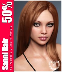 Sanni Hair for Genesis 3 and 8 Females