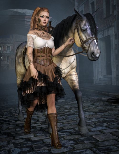 dForce Steampunk Outfit for Genesis 8 Female(s)