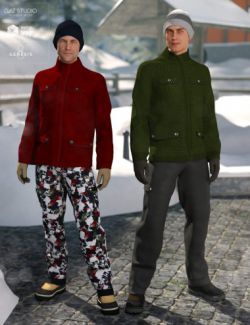 dForce Winter Snow Outfit Male Textures