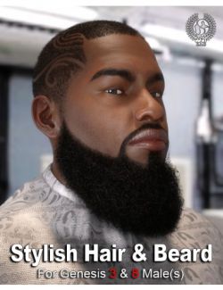 Stylish Hair and Beard for Genesis 3 and 8 Male(s)