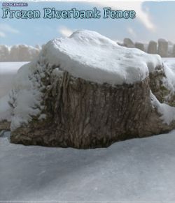 3D Scenery: Frozen Riverbank Fence