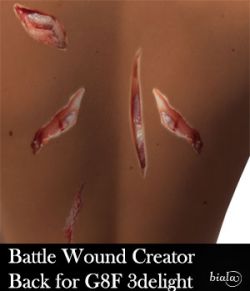 Battle Wound Creator Back Torso 3delight Version for G8F