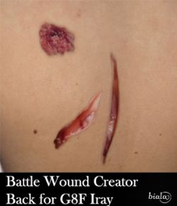 Battle Wound Creator Back Torso Iray Version for G8F